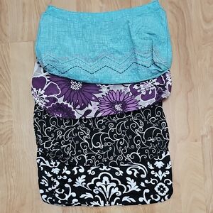 Thirty-One Bag Skirts- Teal, Purple, and Black